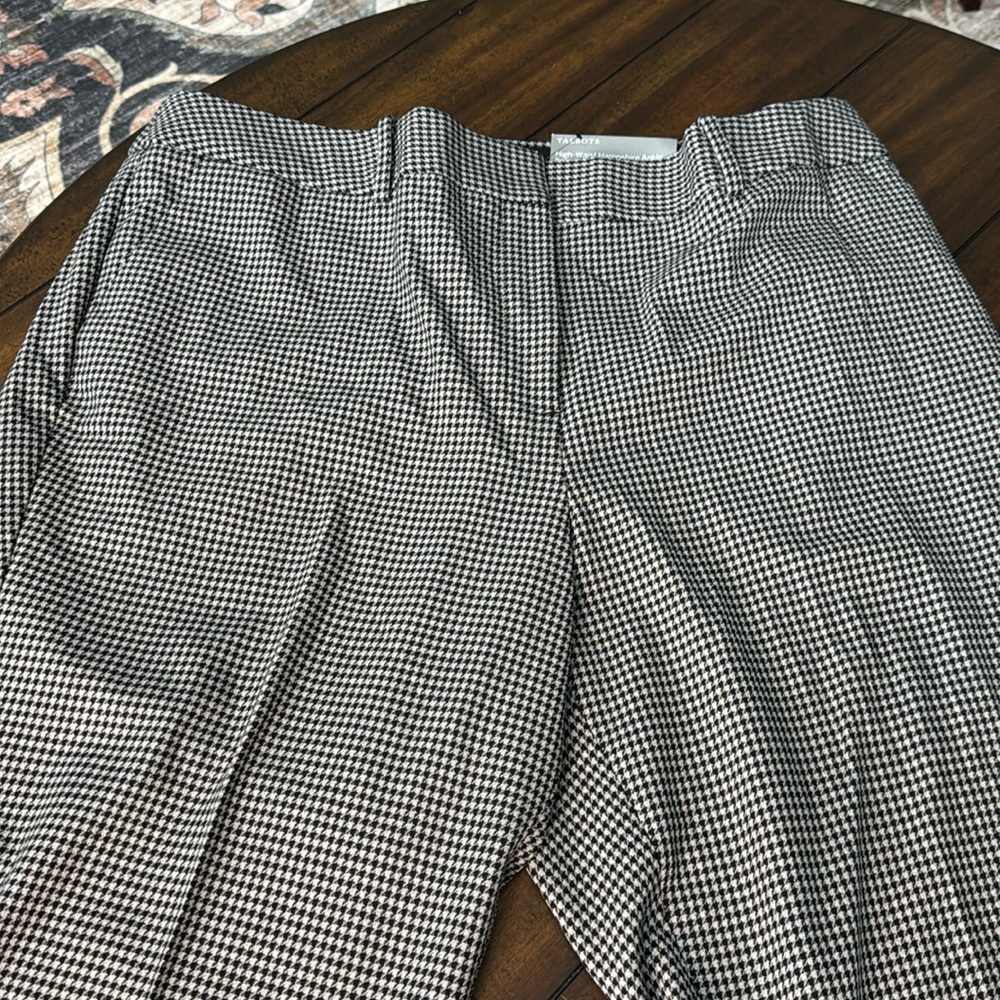 Talbots NWT (2) pairs black and grey houndstooth Hampshire pants